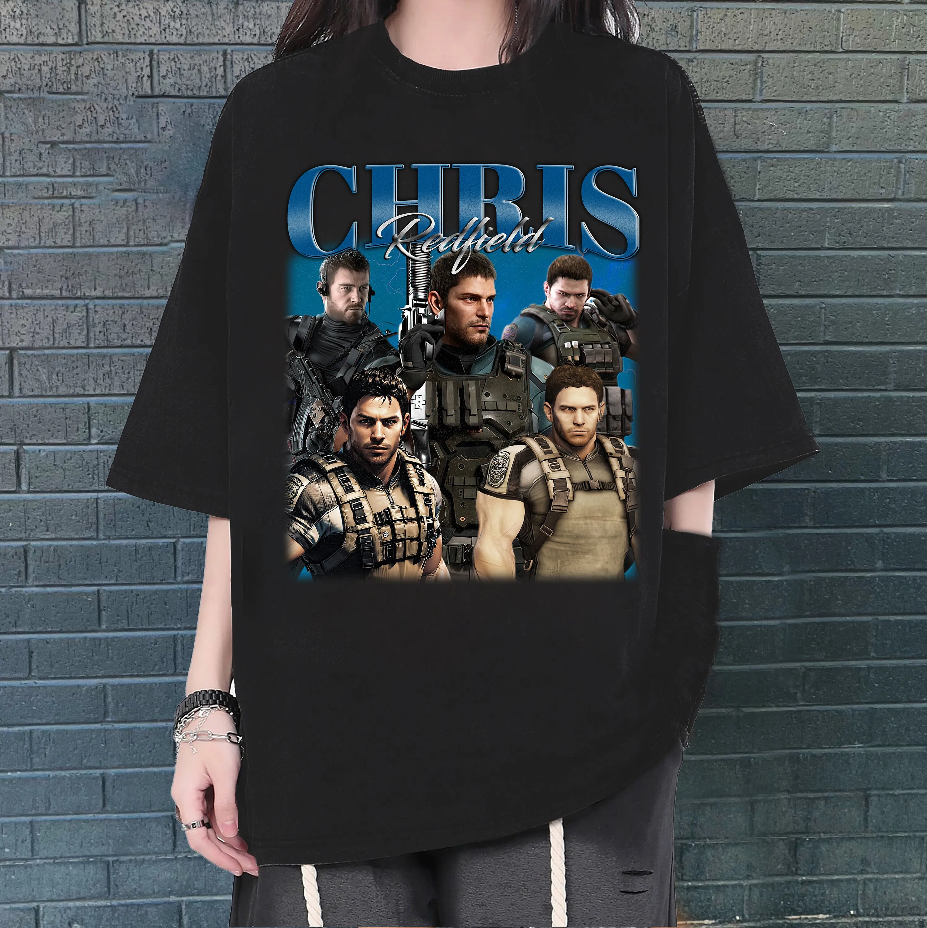 Chris Redfield T Shirt Vintage Retro Trendy Couples