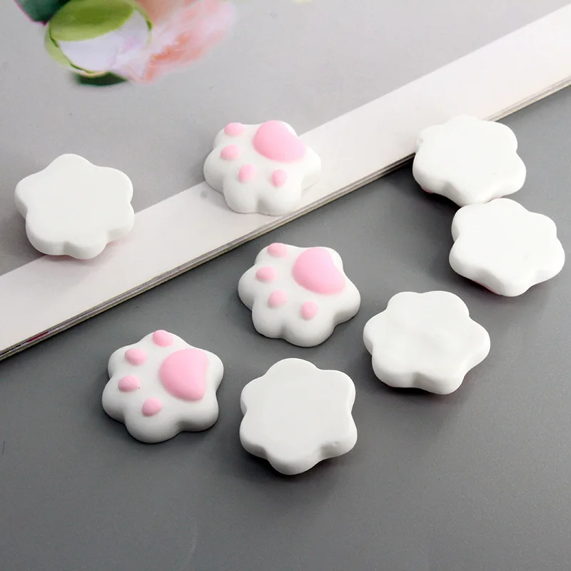 20Pcs Kawaii Pink Cat Claw Resin Charms Cute Animals Paw Print Pendants for Jewelry Making DIY Earrings Bracelet Phone Accessory