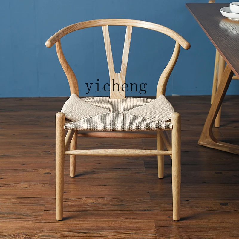 Tqh Household Solid Wood Armchair Nordic Comfortable B & B Chinese Study Armchair Palace Chair