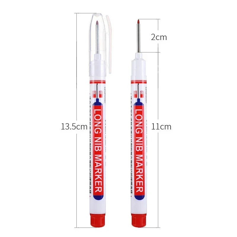 4/5 szt. 20mm głęboki otwór długie markery główki stalówki długopis do dekoracji łazienki do obróbki drewna wielofunkcyjny wodoodporny głęboki otwór pisaki