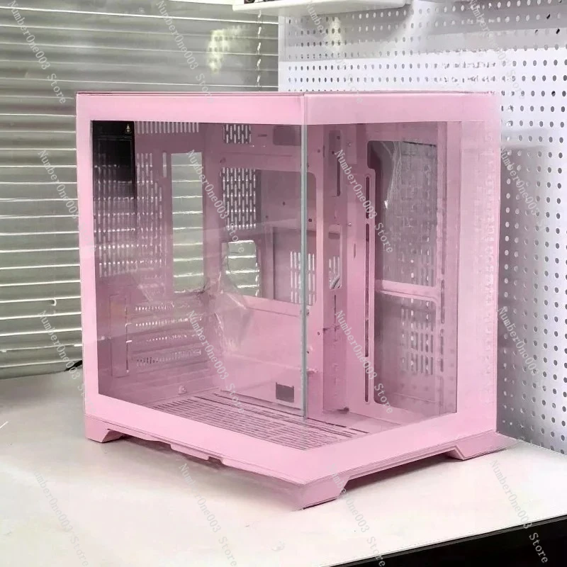 MINI Pillarless Pink Anime Custom Case For Motherboard With 240mm Liquid Cooling, Single Case With Tool-free Snap Design