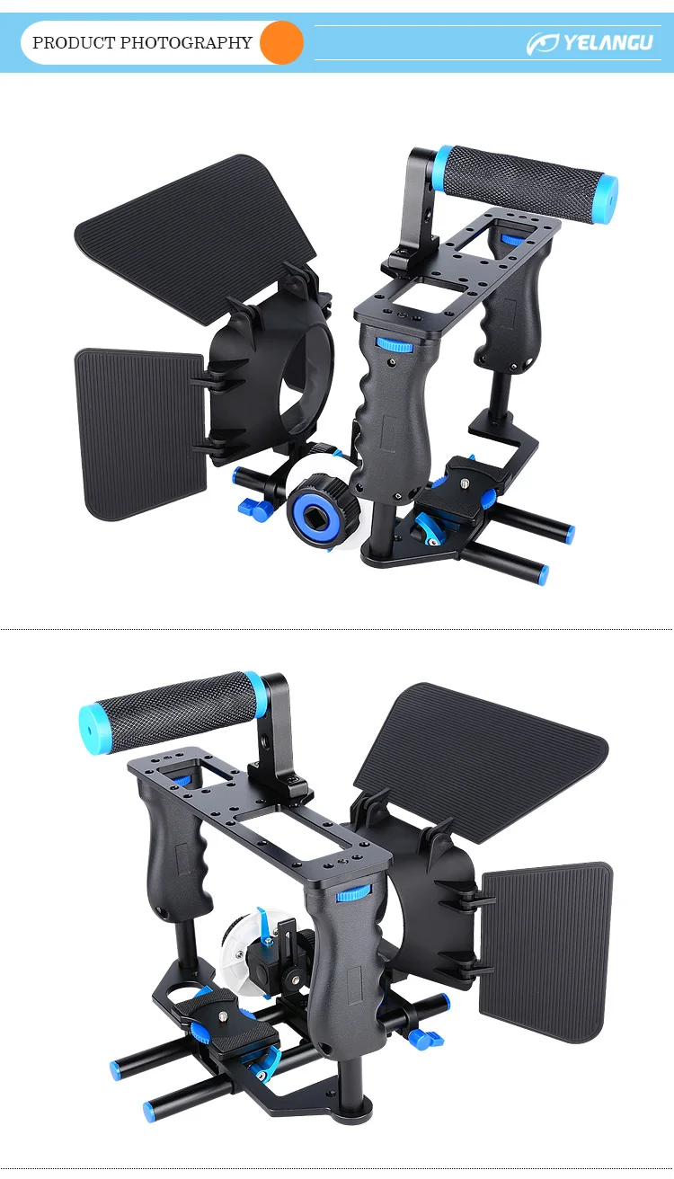 Kamerakäfig-Set mit Griff, Kaltfußschuh, Follow-Focus und Matte-Box für Sony, Canon, Panasonic, Fujifilm und Nikon DSLR-Kameras – Detail 10