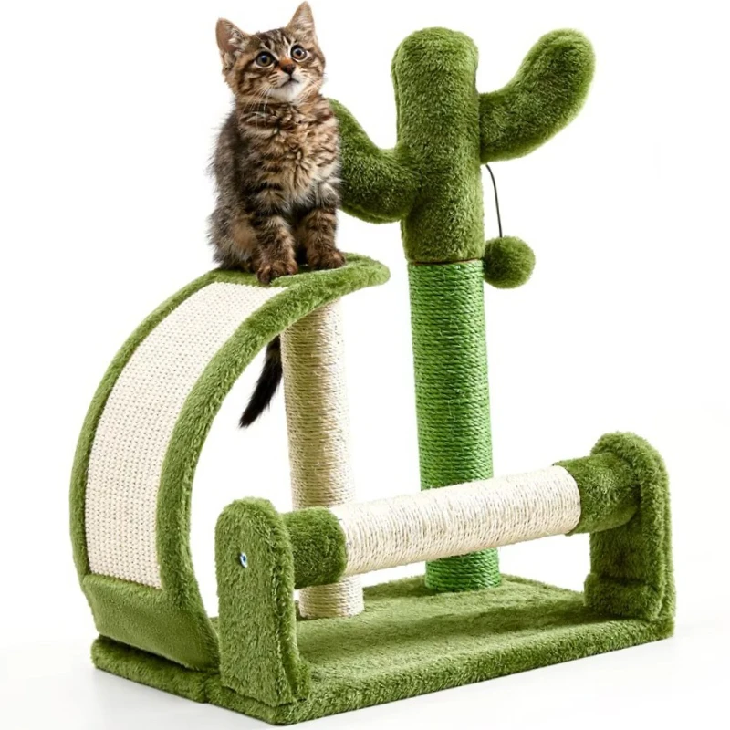 

Modern 23.4 Inch High Cat Toy Interactive Wooden Ball Track Double Sisal Classic Indoor Hanging Cat Grab Column Carton Packed