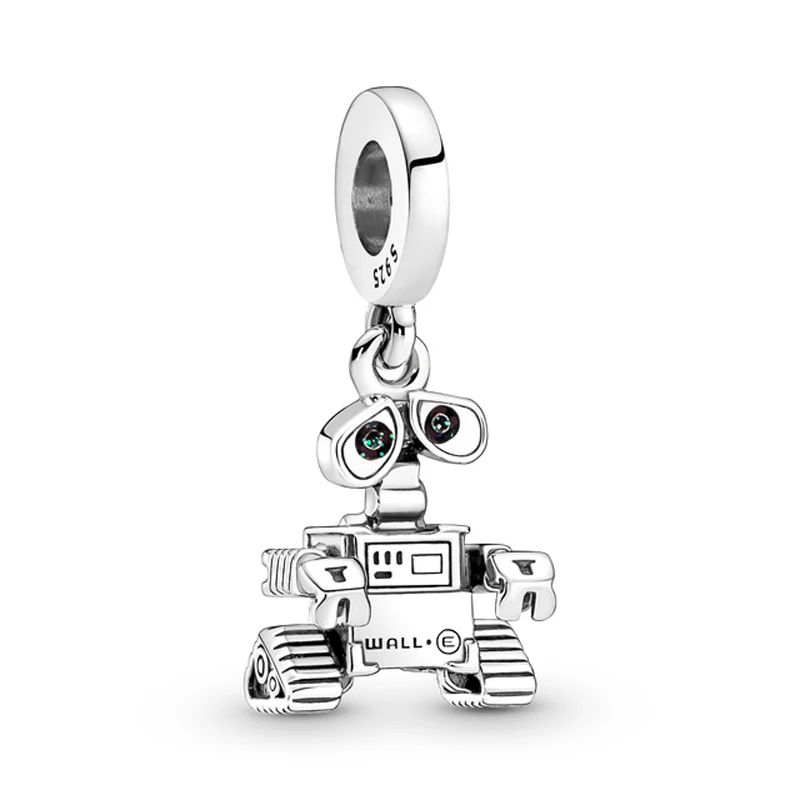 ロボットチャームビーズオリジナル 925 スターリングシルバーブレスレットネックレスアクセサリー DIY ジュエリー女性ガール愛のギフト