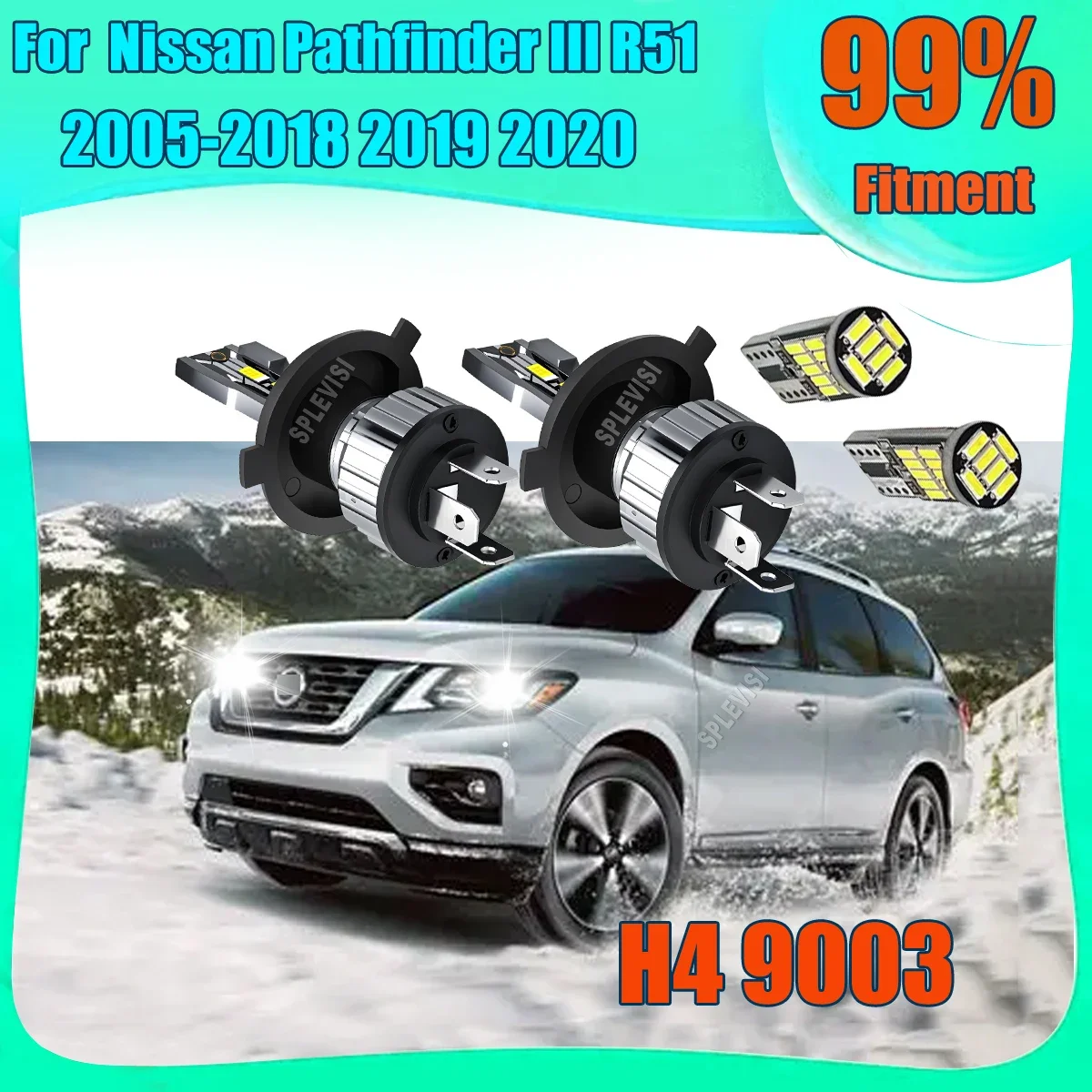 Eco-Friendly 1:1 Mini Size LED Car Headlight Bulbs Diect Conversion Lights For Nissan Pathfinder III R51 2005 2006 2007-2020
