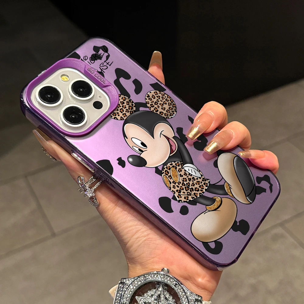 Disneys Minnie Mickeys Leopard Phone Case for Samsung Galaxy S26 S25 Edge S24 S23 S22 S21 FE S20 Ultra Plus 5G Silver Hard Cover - view 4