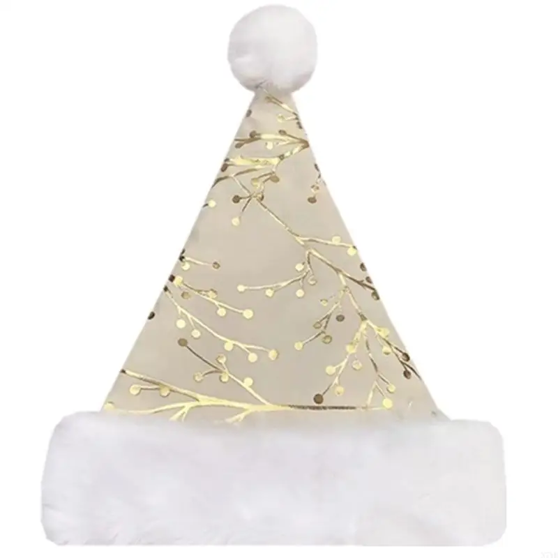 N7YF kerst vergulden patroon hoed unisex volwassen kinderen kerstmas kerstvakantie hoed voor feestelijke feestnieuwjaar