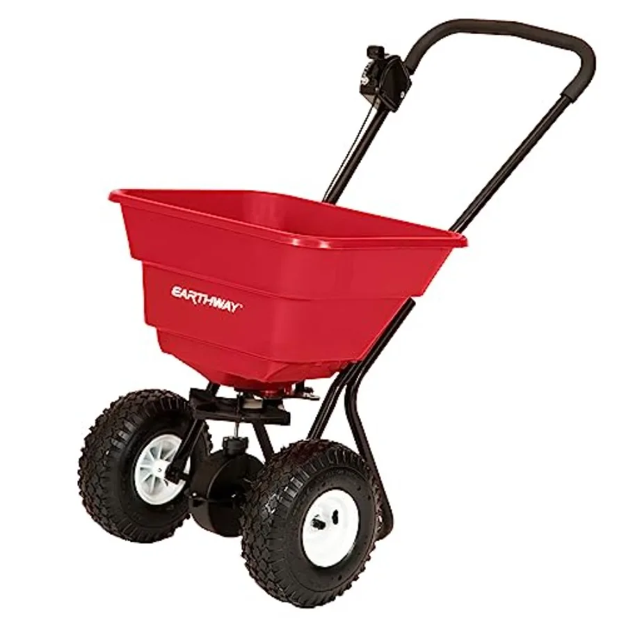 

Lawn care seed spreading: rustproof poly hopper black 80lb capacity pre-assembled adjustable drop rate 2050P 80lb broadcast spr