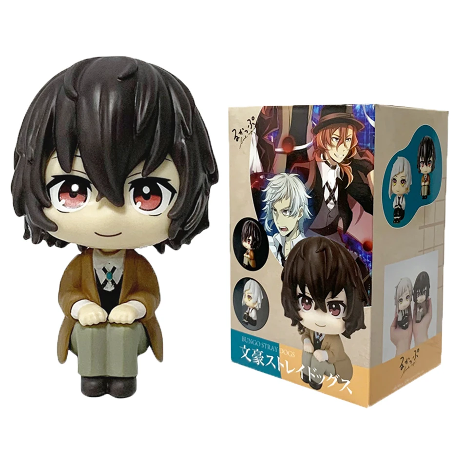 

Q Toys Gift Bungou Stray Dogs Anime Figure Look Up Nakajima Atsushi Action Figure Q Version Dazai Osamu Figurine PVC Collection