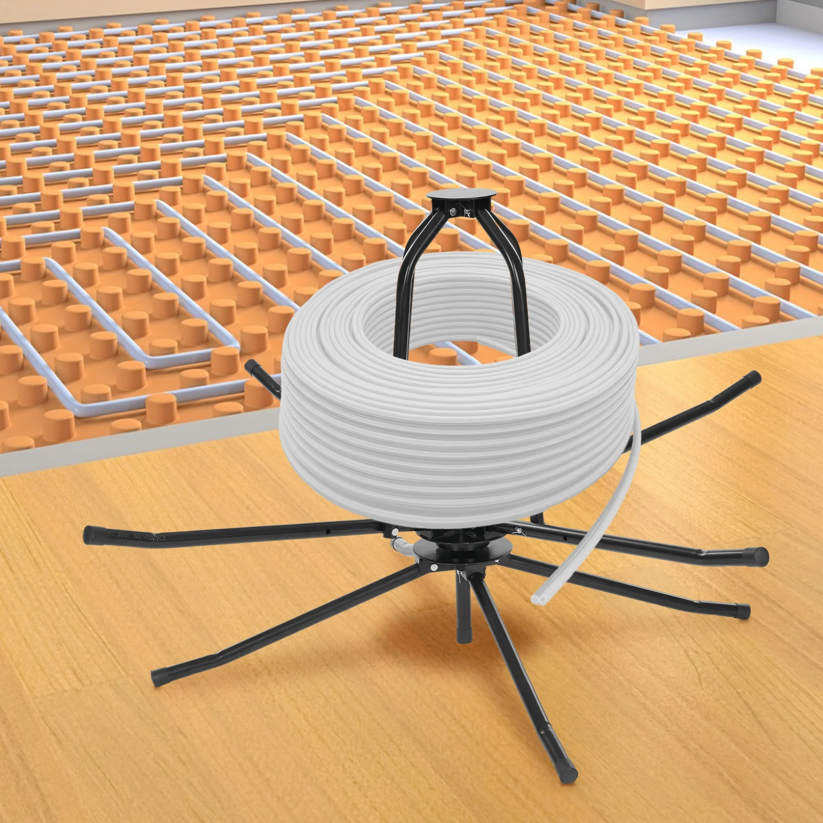 Underfloor heating Pipe reel Unwinder Pipe Reel Dispenser Cable Unwinder with Transport Bag