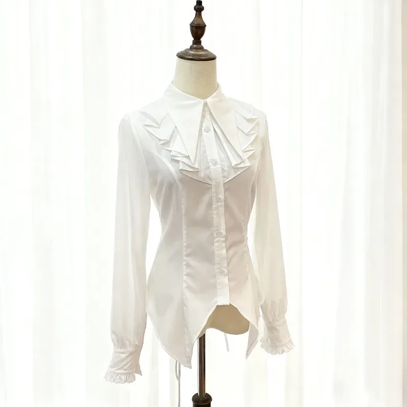 2026 Y2K Sweet Aesthetic Women Lolita Shirt Japanese Harajuku Gothic Long Sleeve Slim Fit Blouse Daily Party Tops Clothes