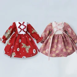 Blyth doll clothes Vintage princess dress floral red dress pink lady dress for YMY Licca Azones Ob 22 24 Ob27 doll accessories