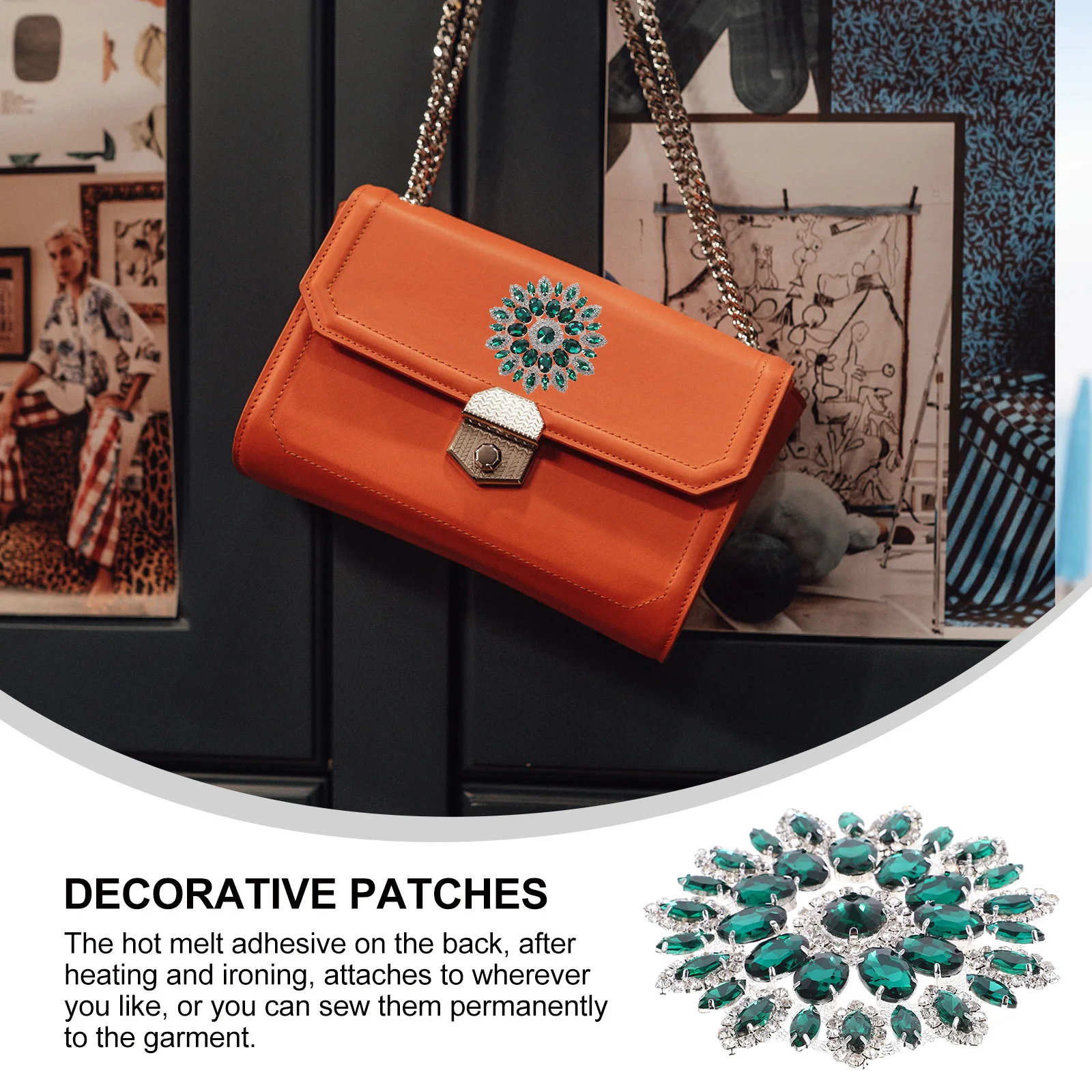 

Rhinestone Decorative Clothes Patch Creative Brooch DIY Garment Patches for Clothing Bags Hats Repair Clothes Patches