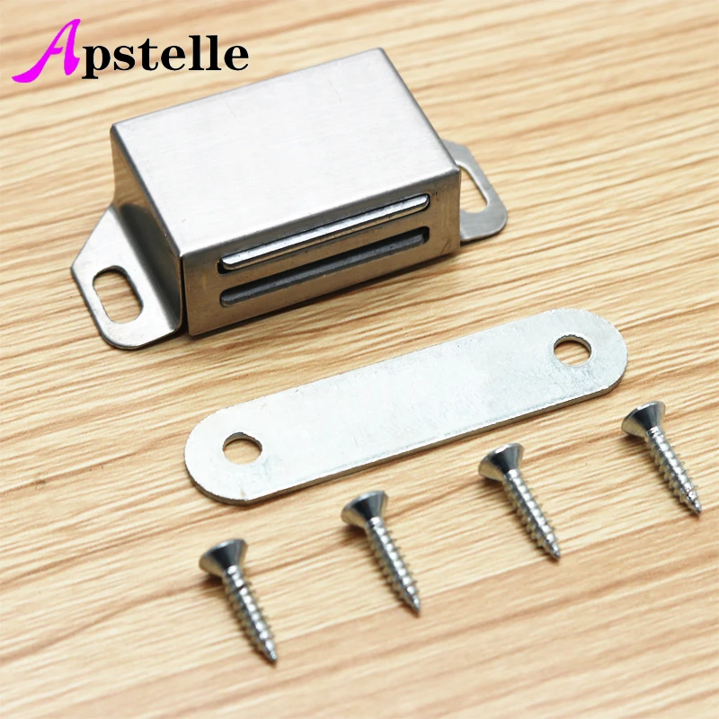 Apstelle Stainless Steel Magnetic Door Catch, Heavy Duty Magnet Latch Cabinet Catches for Cabinets Shutter Closet Furniture Door