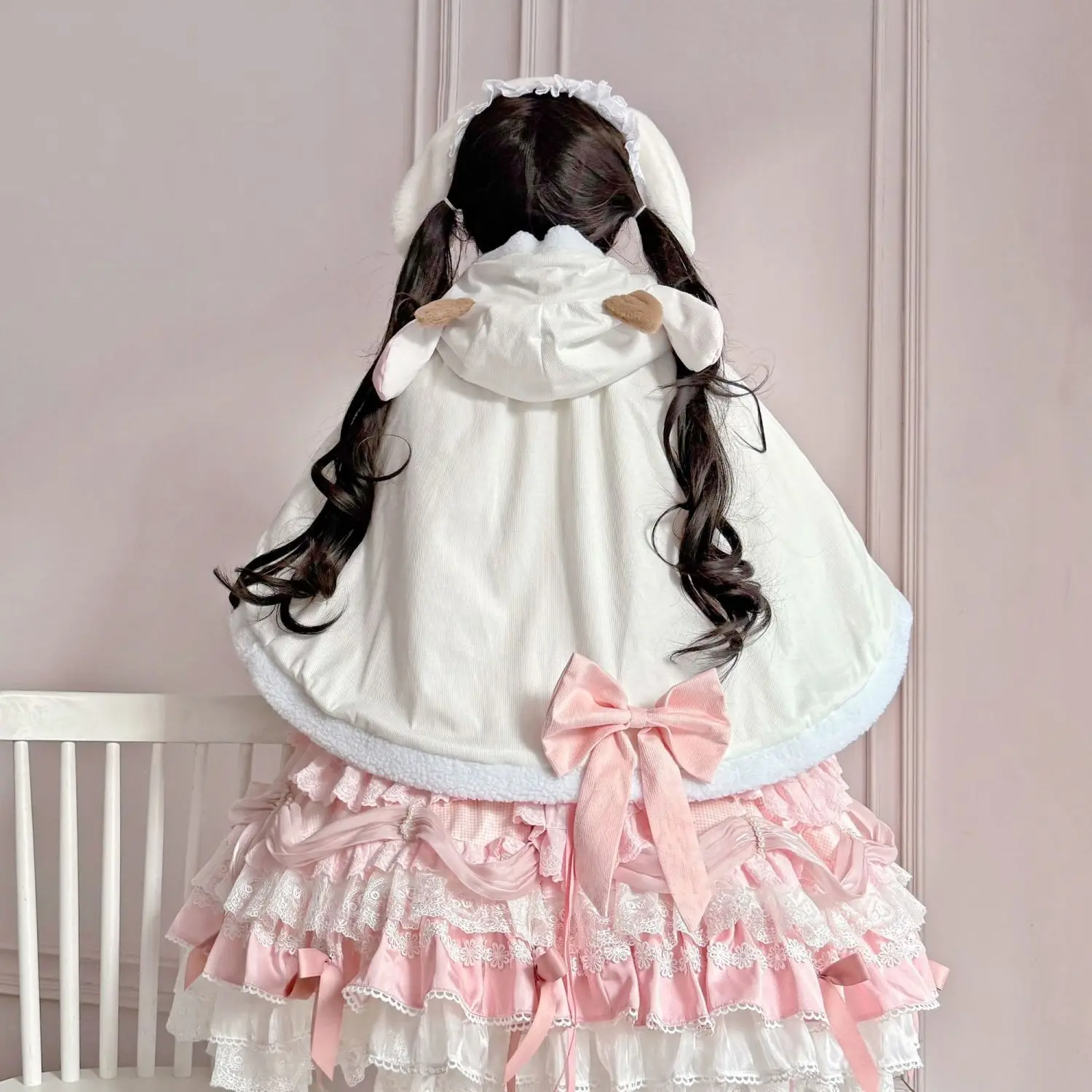 SOIOMES Original Cosplay Cute Plush Cape Cloak Fashion Shawl Lolita Top Little Bear Biscuit