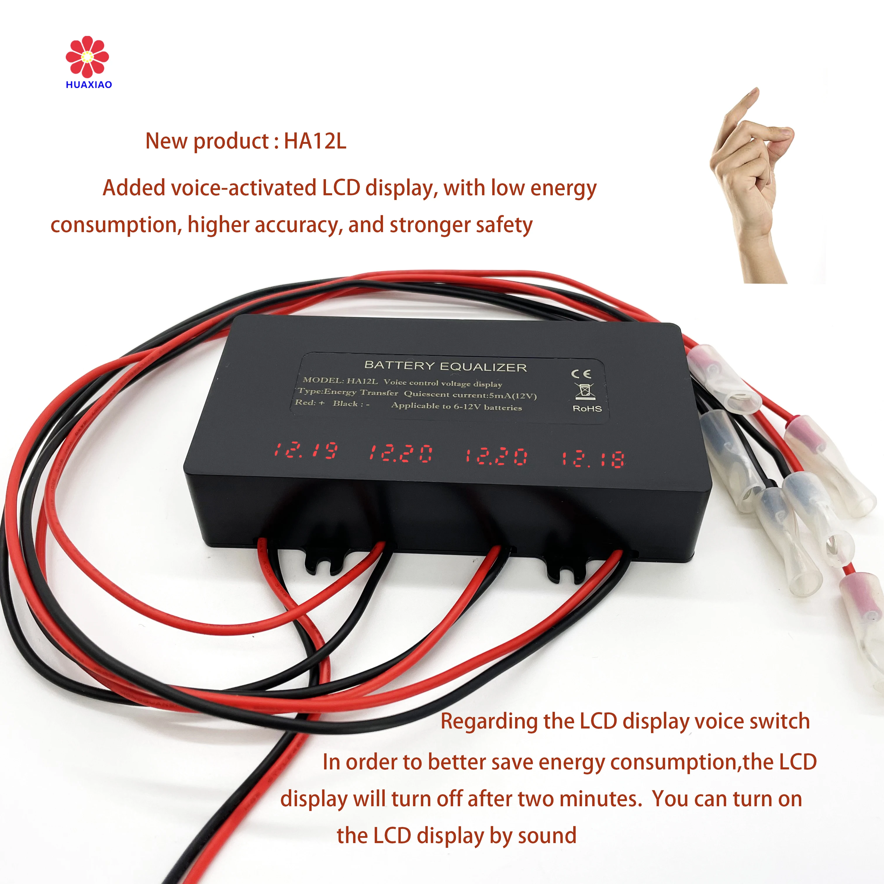 HA12L 48V Battery Equalizer Balancer LCD Display for 4pcs 6V 9V 12V Battery In Series Connected