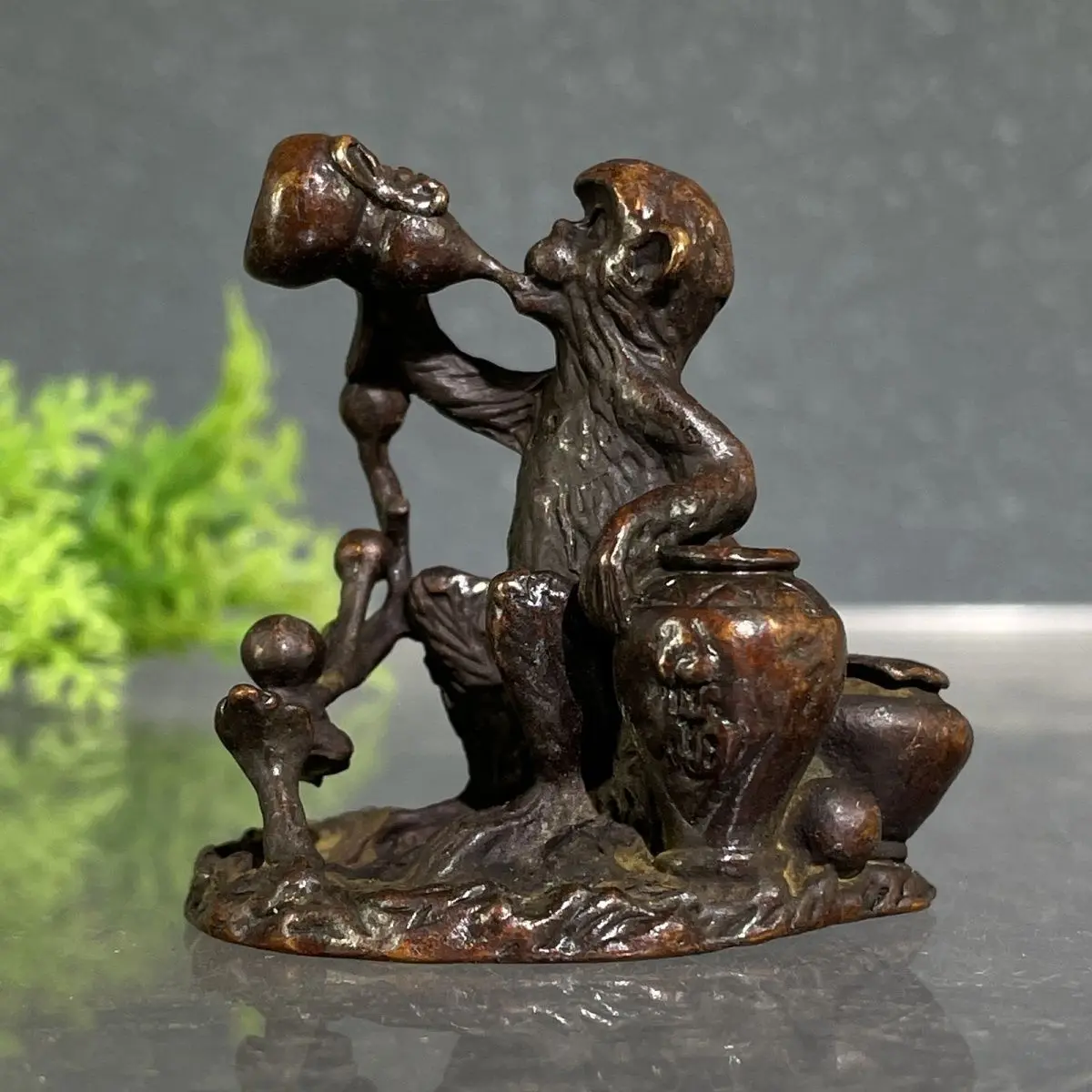 Retro Drunk monkey zodiac monkey Ornament Decoration Tea Pet Figurines Desk Decor Accessories