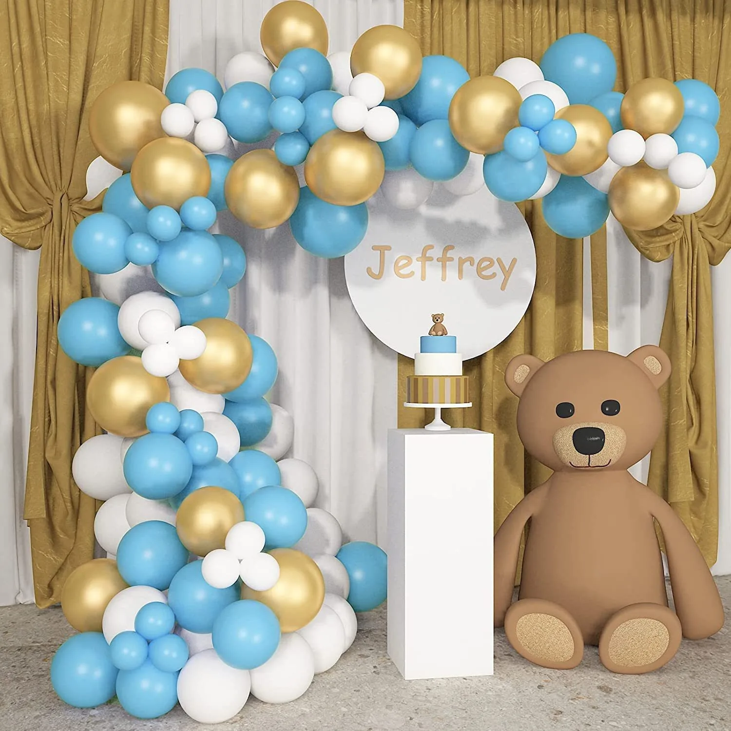 2 Sets New Blue Brown Latex Balloon Set Garland Arch For Outdoor Party Wedding Birthday Party Decoration