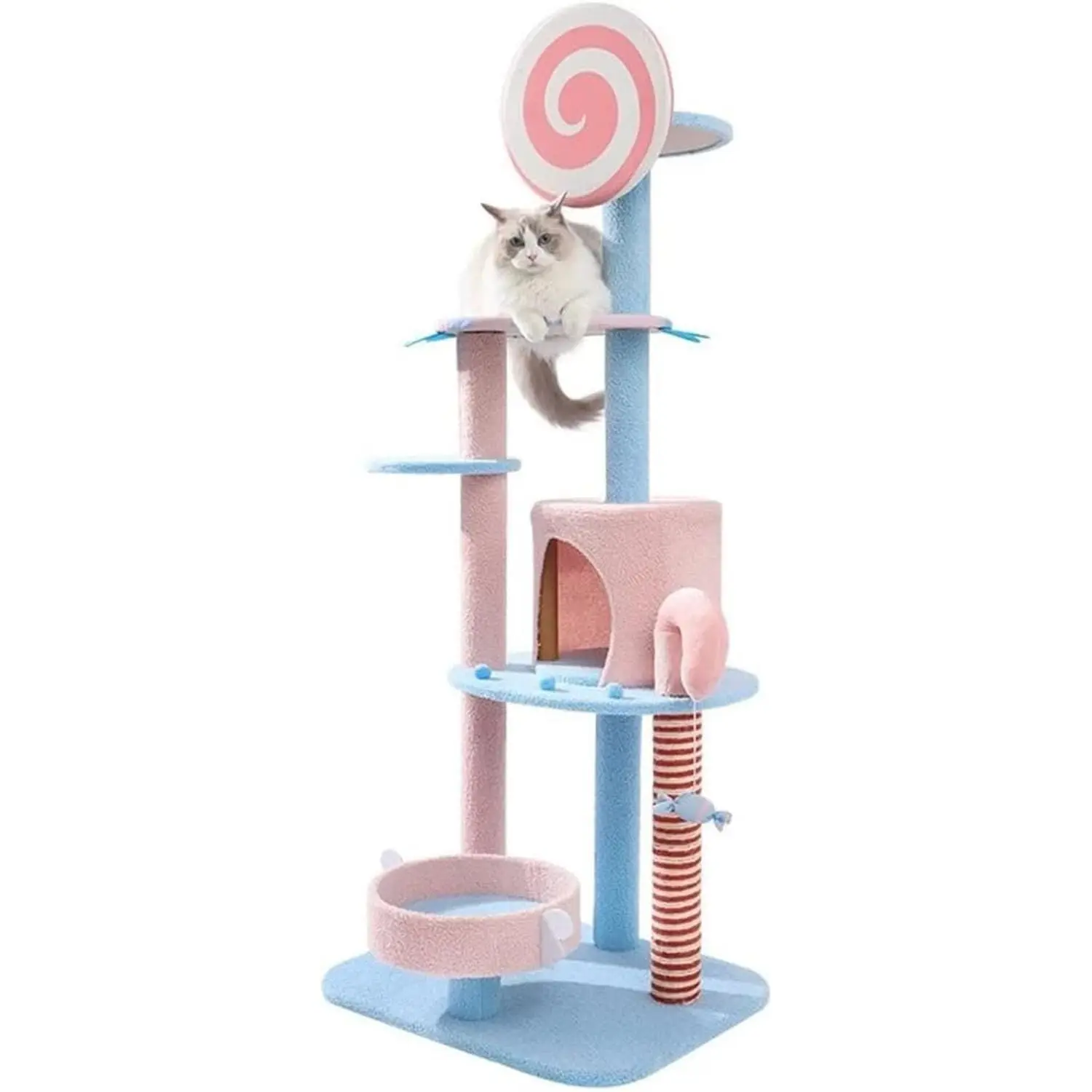 Colorful Candy Multifunctional Cat Climbing Frame  Bed  Tree Cat Jumping Platform Four Seasons Universal  Toy