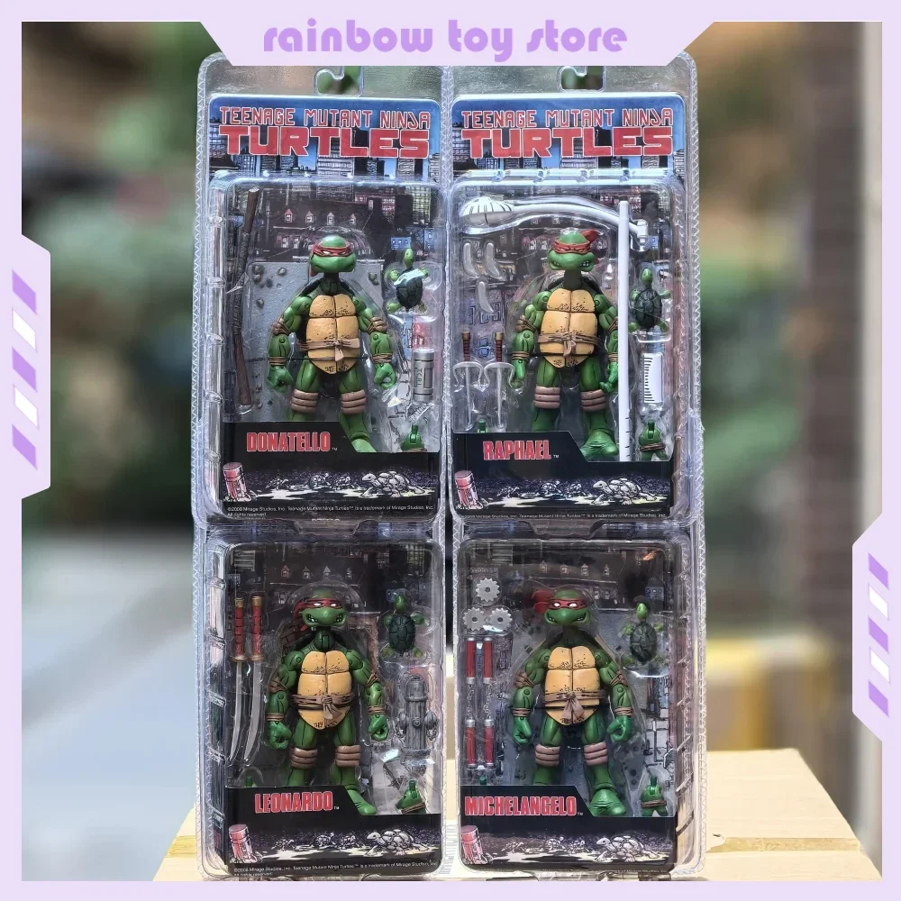 Teenage Mutant Ninja Turtles Anime Figure TMNT Leo Raphael Action Figures 14cm New NECA figurine Birthday Gift For Kids Toys