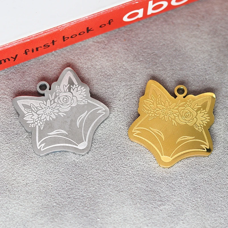 2PCS Cute Animal Charms Stainless Steel Pendant Fox/Bulldog/Frog/Sloth/Guinea Pig/Duck diy Accessories Necklaces Jewelry Making