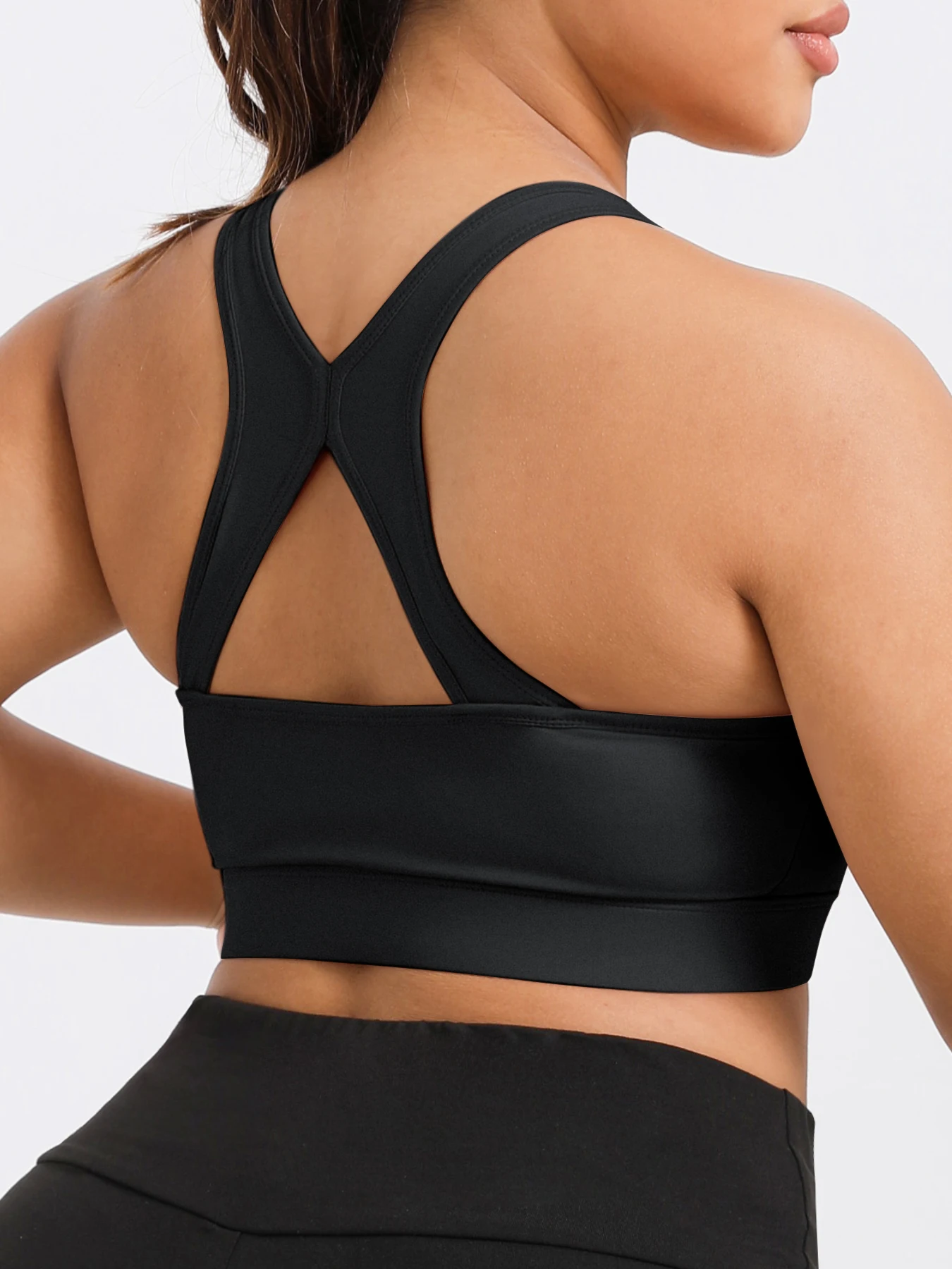 Women's Plus-Size Sports Bra, High-Support Shockproof, Adjustable Shoulder Straps, Fitness Sports Bra, High-Intensity Support, Integrated Cup, Can Be Worn Outside