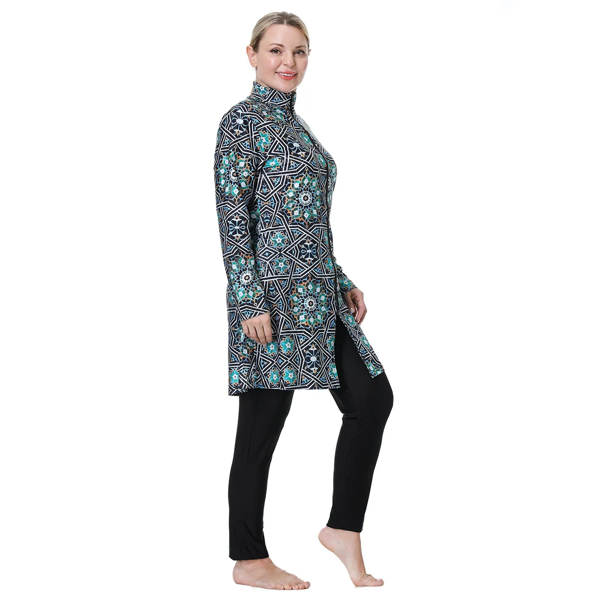 Burkini Muslim Swimwear Plus Size Modest Muslim Swimwear for Women Printed Design with Quick Drying Fabric Burkini Femme 2022