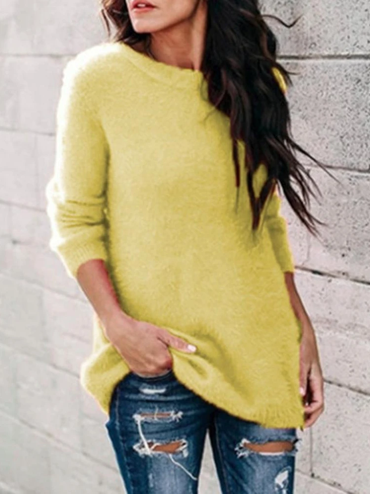 

Женский вязаный пуловер, круглый свитер Ne ort Sve Slim Fit Street Sle, летняя мода, повседневный трикотаж