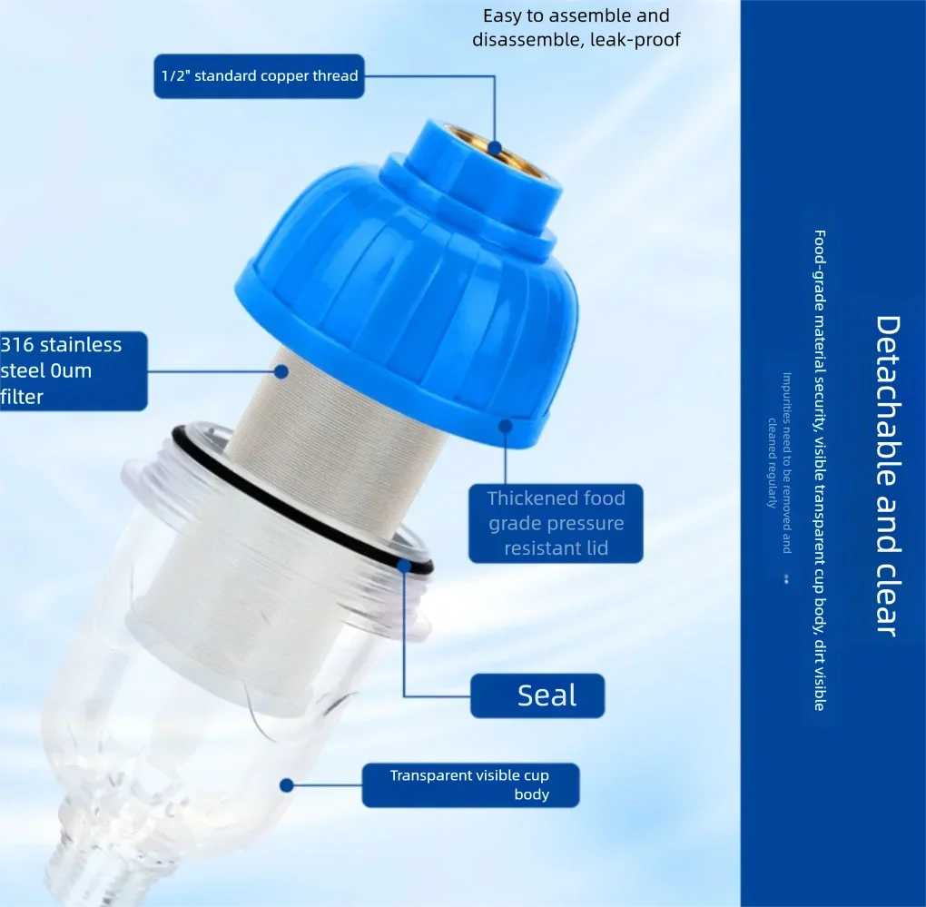 Home Use Pre-Filter Water Heater Anti-Scale Stainless Steel Net for Tap Water Washing Machine Shower Head - Water Purification