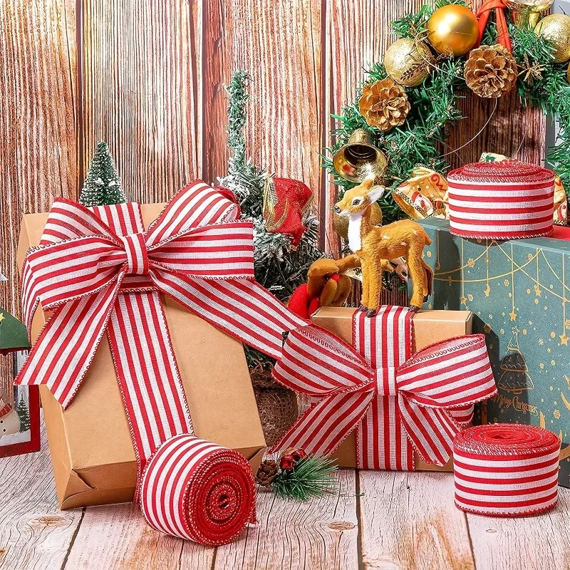 Classic Plaid Decorative Webbing Special Accessories for Handmade Bows Used for Gift Box Binding Wreath Wrapping Xmas Tree Decor