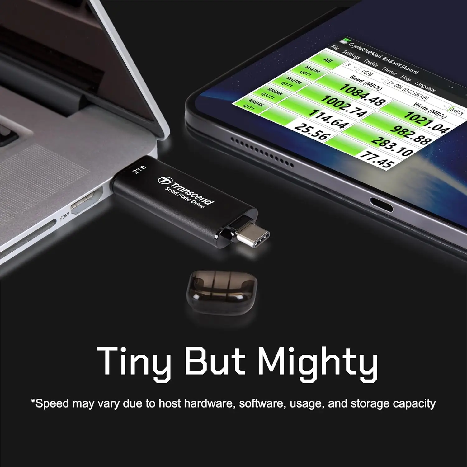 512GB External SSD, 1050MB/s Speed, Dual USB for iPhone/iPad/Mac/Windows/Android/PC, USB 3.2 Gen 2 Thumb Drive Photo Stick