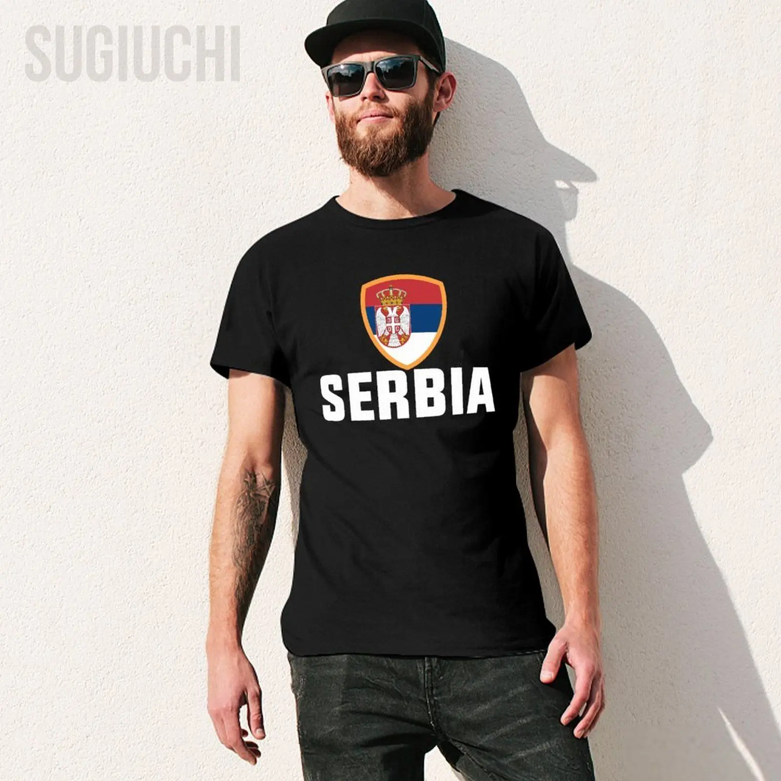 Unisex Men Serbia Flag for Srbija Tshirt Tees O-neck T Shirts Women Boys 100% Cotton T-Shirt