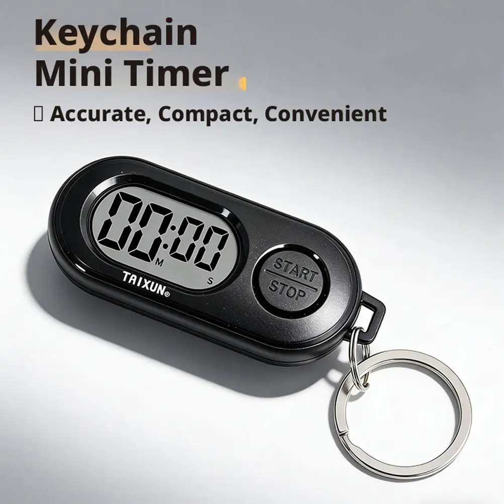1/2/3 Stück Digitaler Stoppuhr-Timer Schlüsselanhänger, Kleiner LCD-Bildschirm Elektronische Uhr, Tragbarer Countdown-Timer Zubehör für Taschen-Schlüsselring – Detail 12