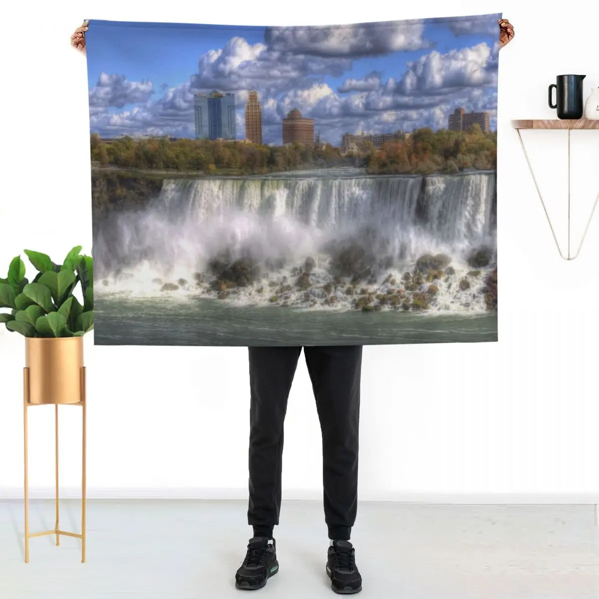 

Niagara Falls Canada Throw Blanket Portable Lightweight Blanket for Travel Camping