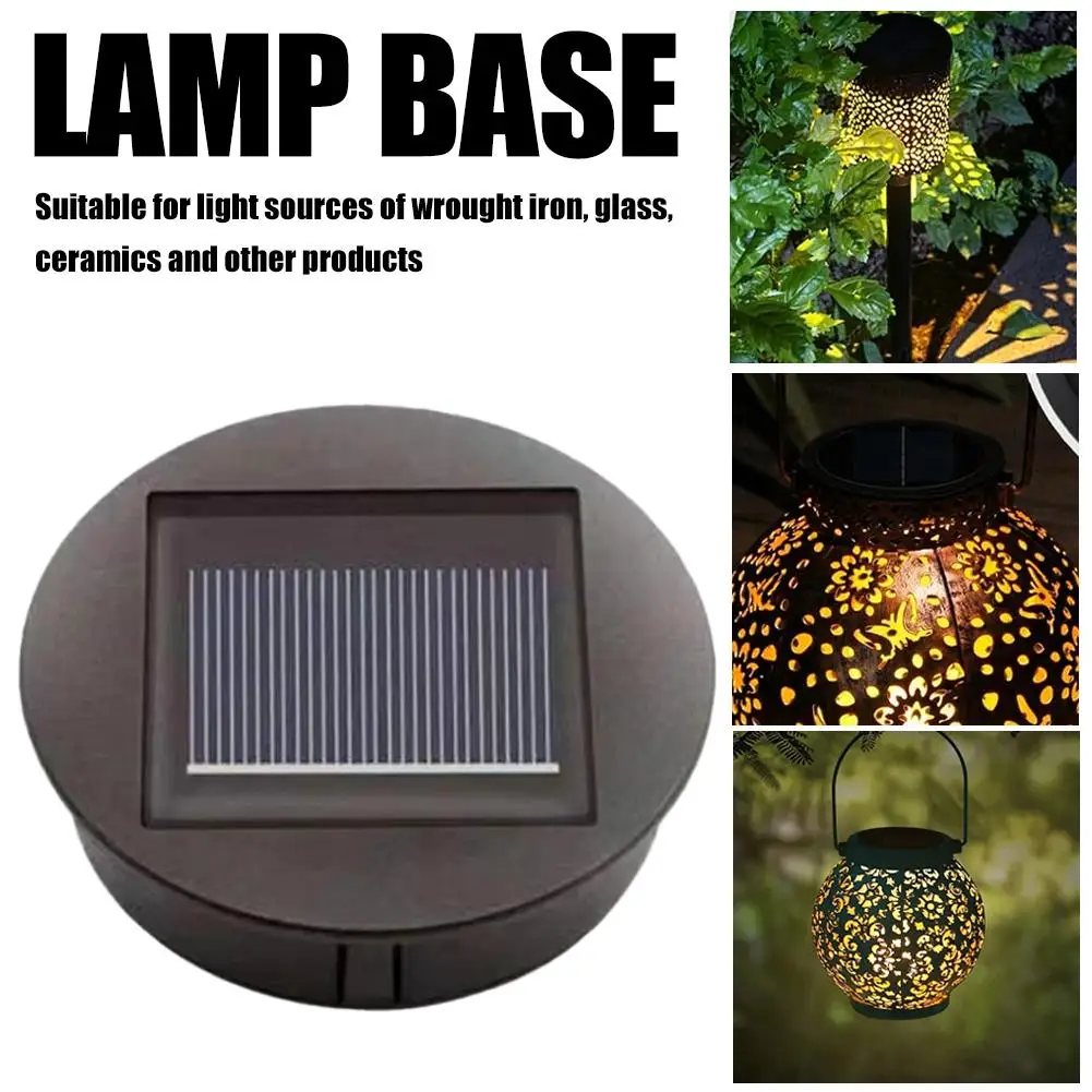 7cm/8cm Solar Light Replacement Top DIY Solar Lamp Parts Outdoor Garden Lantern Battery Box with Switch for Hanging Decor