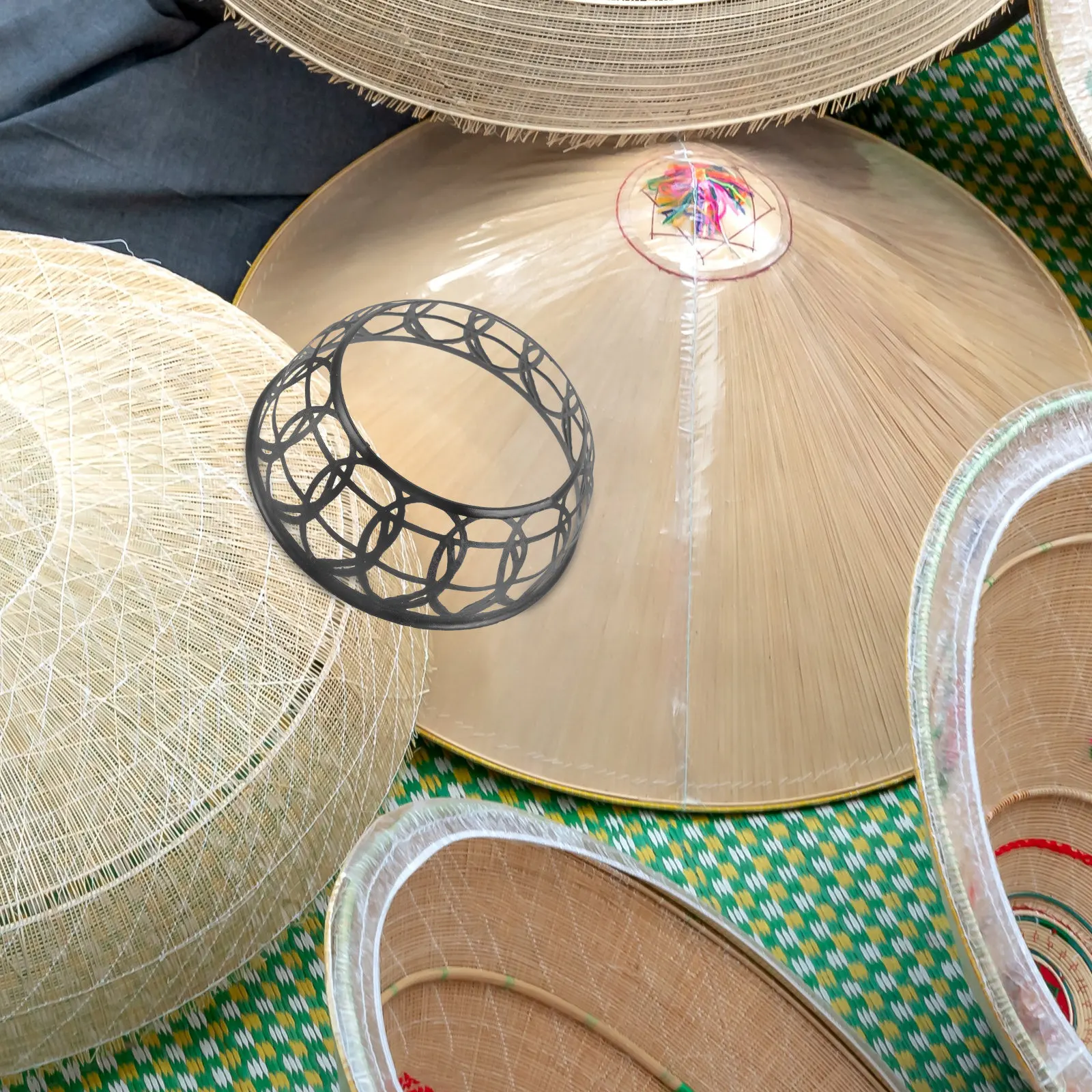 6Pcs Rice Straw Farmer Hat Inner Loop Bamboo Support Ring DIY Holder Conical Hat Making Accessory Braided Hoop