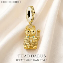 Wink Cat Dangle Charm 2022 Spring Brand New 925 Sterling Silver Lucky Pendant For Women Men