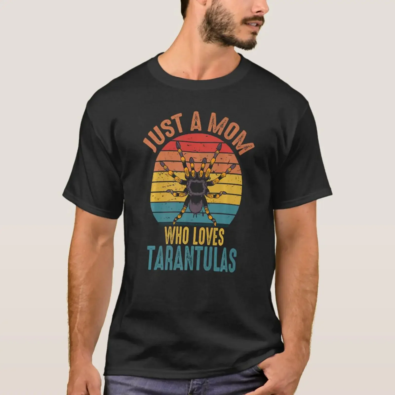 Just A Mom Who Loves Tarantulas Retro Vintage Spid T Shirt vintage Washed Comfortable Stretched homme streetwear fashion Soft