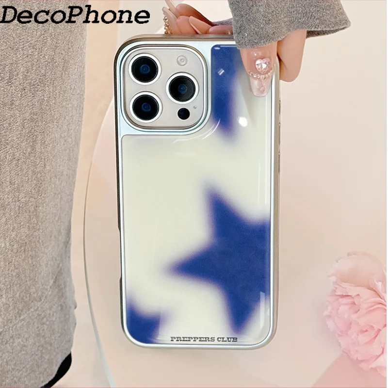 ins Blue Star Gradient Epoxy Handyhülle Stoßfest FÜR iPhone11/12/13/14/15/16/17 Pro Max AIR PLUS