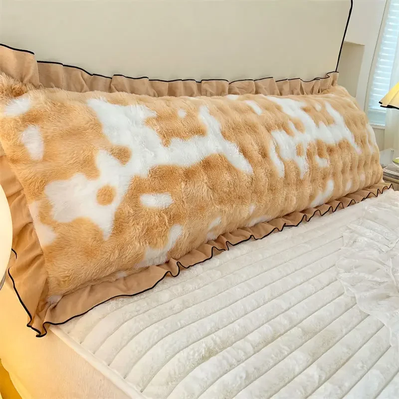 Thickened rabbit plush warm long pillowcase autumn and winter extended envelope pillowcase, no pillow core