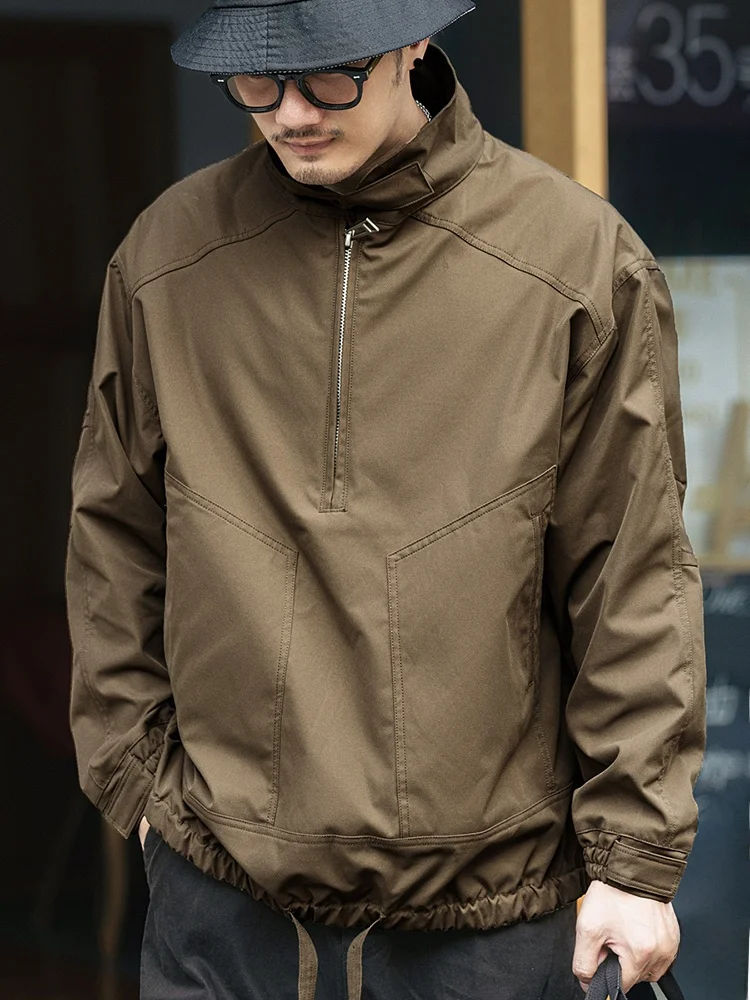 

Retro American Mountain Sle Thiened Men's Jaet Outdoor Casual Cotton Enriched Stand Collar Faionable Workwear Coat