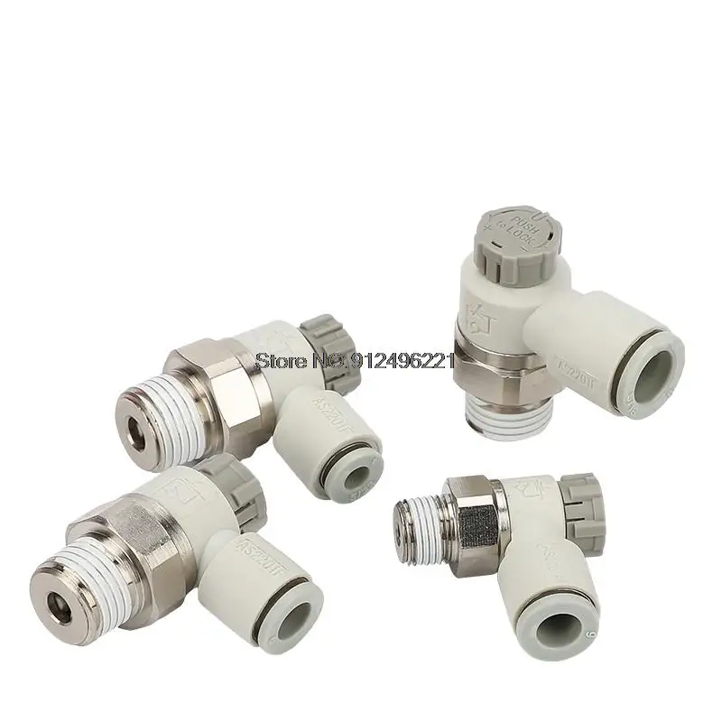 10pcs/lot Speed Controller with One-touch Fitting  Throttle valve Pneumatic fitting AS1201 AS2201F 3201F 4 6 8 10mm hose