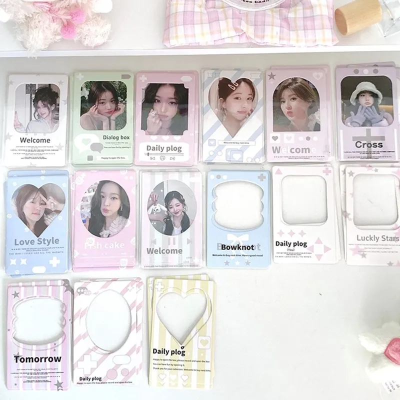 15pcs Ins Photocard Holder Photo Card Collection Bag Korean Small Card Packaging Material Photo Decoration Border Card Random