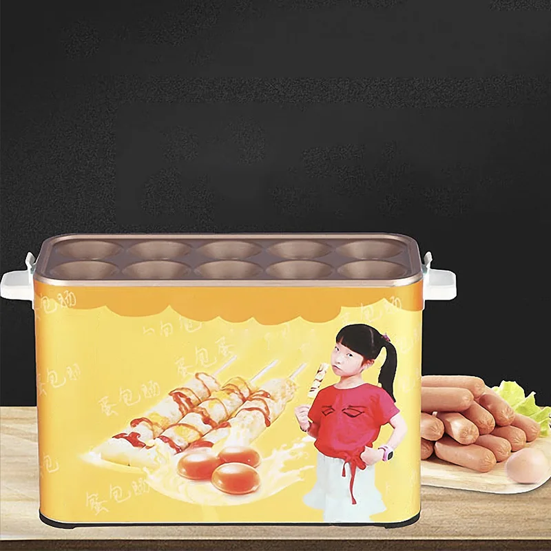 آلة سجق البيض التجارية آلة صنع لفائف البيض بعشرة فتحات آلة الوجبات الخفيفة آلة صنع سجق البيض الكهربائية