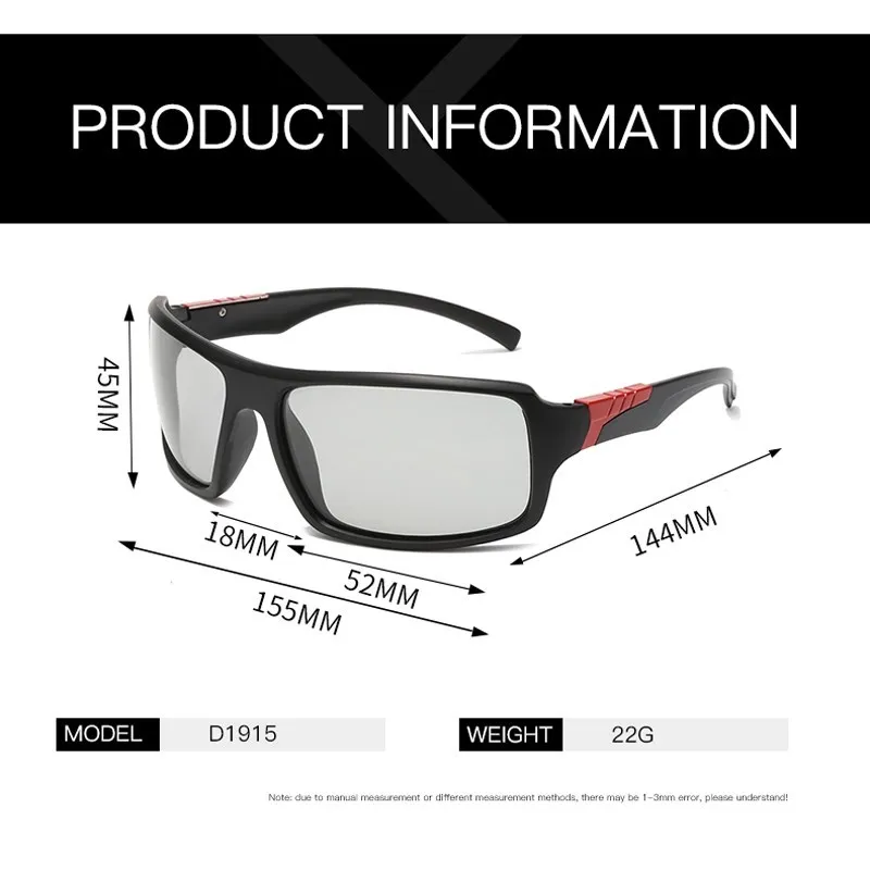 2024 Photochromic Polarization  Sunglasses Men Polarization Glasses Male Change Color Sun Glasses For Men Sports Driving UV400