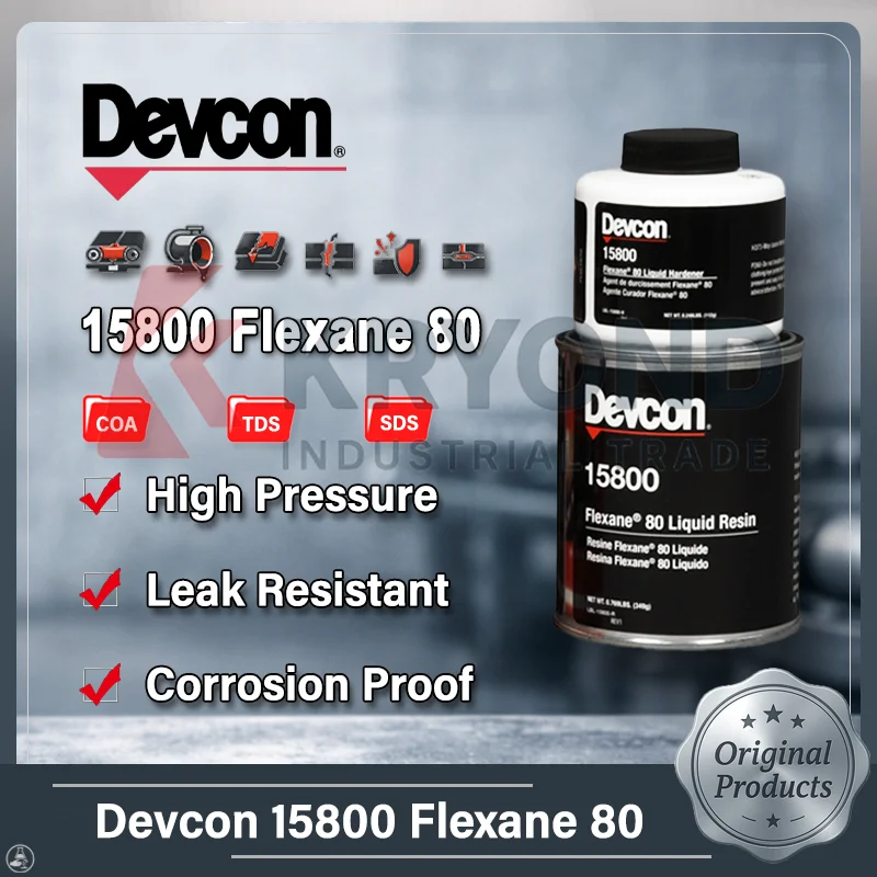 Devcon 15800 Flexane 80 Borracha de Poliuretano Líquida de Duas Partes para Fabricação de Moldes, Reparo de Equipamentos e Preenchimento de Vãos
