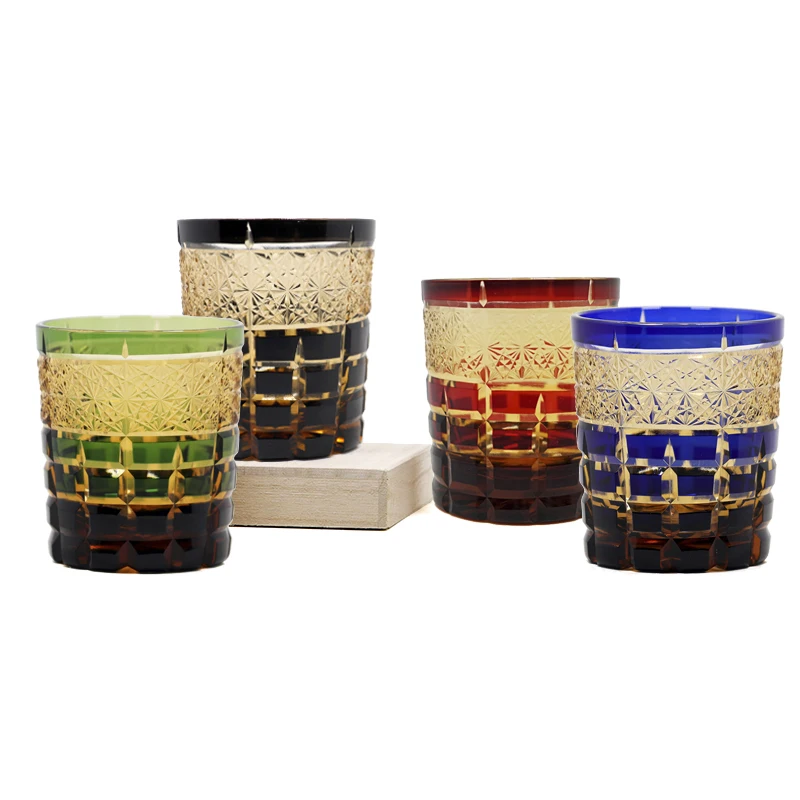 Edo Kiriko Стиль Японский Бренди Рок Стеклянная чашка для виски Хрустальный стакан для питья для подарков