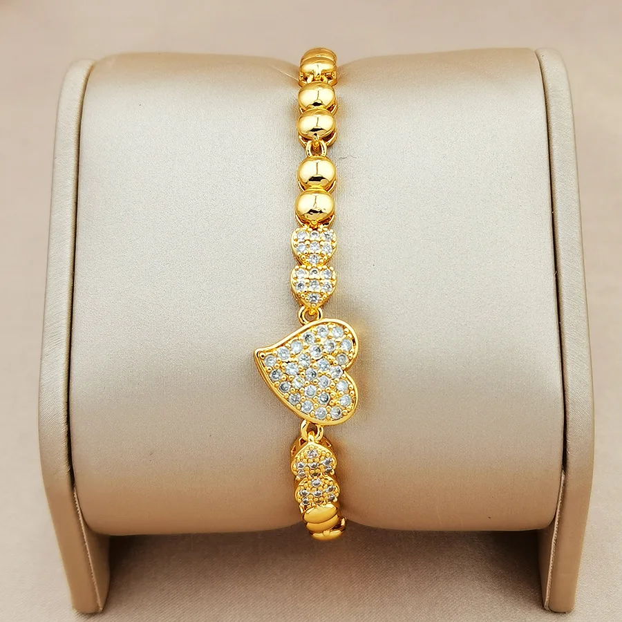 9999 gold Middle Eastern lady's premium luxury personalized style Malaysian internet celebritybest-selling heartshaped bracelet