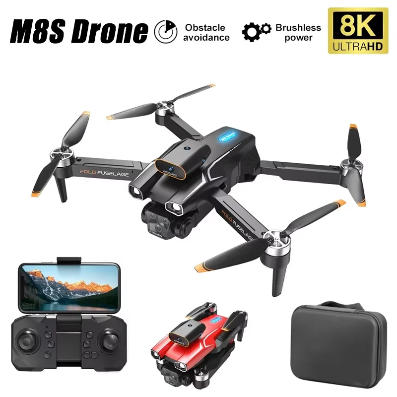 

New M8S Drone Professional 8k Dual Camera High Definition Aerial Photography Remote Control Obstacle Avoidance Mini Aircraft Toy