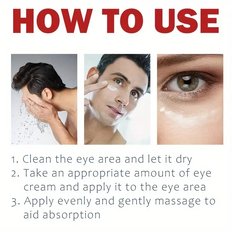 Verstevigende oogcrème voor heren -20G, verstevigend en verhelderend, hypoallergeen hydraterend en vergrendelend geschikt voor huidtypes, langdurige verstevigende verzorging voor de ogen